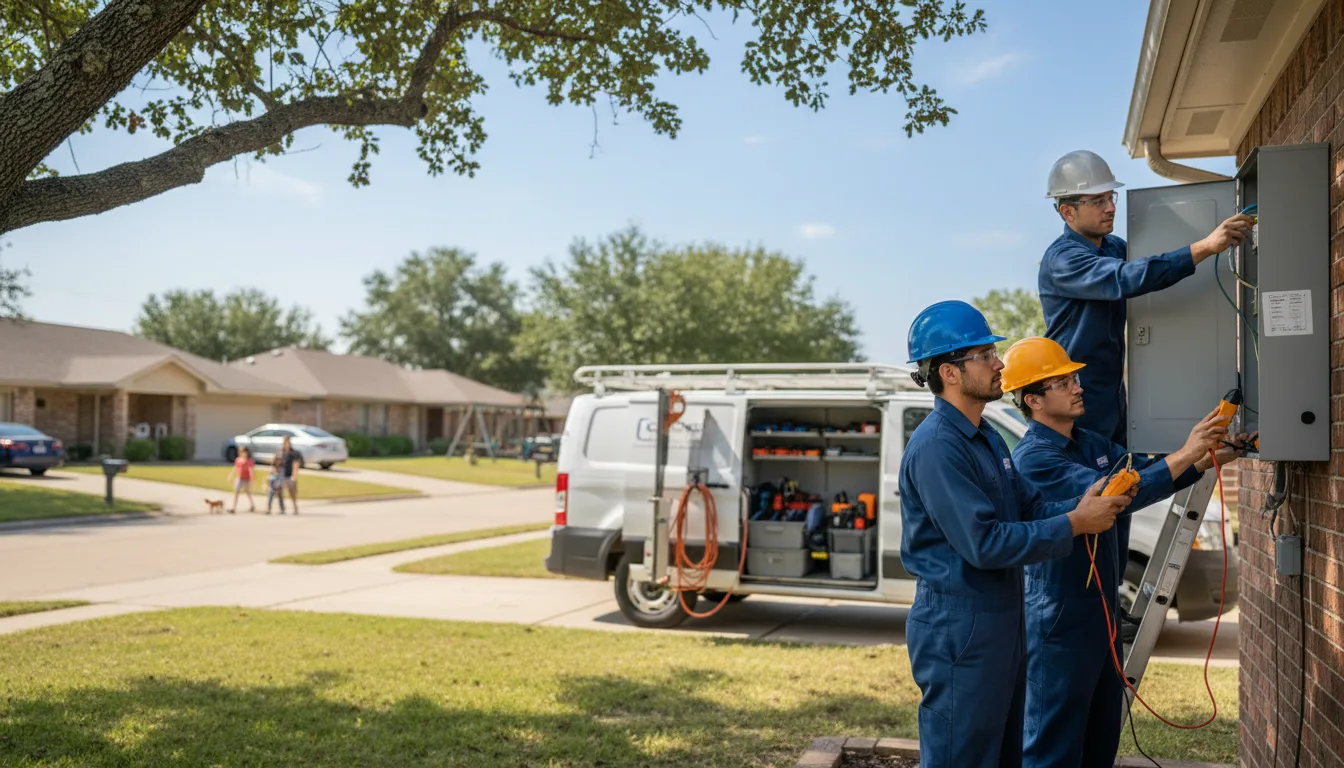 Certified electrician providing emergency electrical services in Lewisville, TX